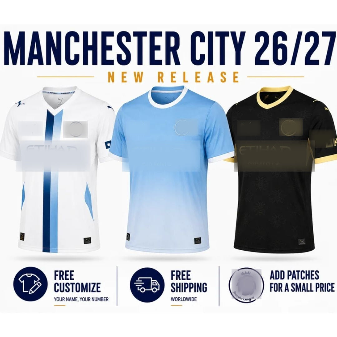Manchester City Home, Away and Third 26/27 Jersey
