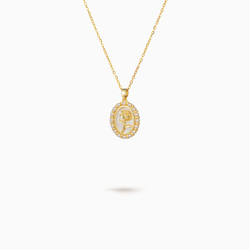 Pearl Rose Necklace